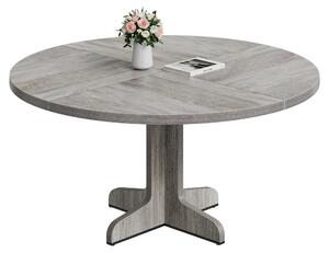 Tavolo rotondo da pranzo, diametro 120 cm, per 4-6 persone, tavolo da cucina con gambe sagomate, colore grigio
