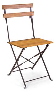 Sedia pieghevole metallo Tego con seduta e schienale in legno cm 42x48h45/85