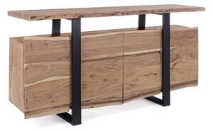Credenza industrial 4 porte 2 cassetti in legno massello