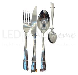 Set Posate Acciaio Inox 24 Pz. Servizio Di Posate 6 Persone Bavaria  Ottingher Design Moderno Color Argento in Acciaio Inox Art. 200 