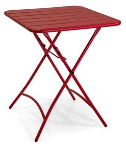 Tavolo metallo rovigo pieghevole rosso cm 60x60h72