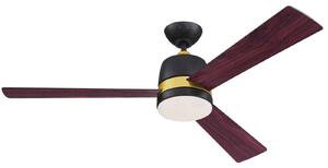 Ventilatore da soffitto Tristan con luce, nero/legno, Westinghouse Westinghouse, Tristan, Legno, Soggiorno, Legno