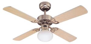 Ventilatore da soffitto con luce Vegas in alluminio e legno, silenzioso, Westinghouse, VEGAS, Legno, Soggiorno, Legno, Moderno