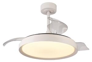 Ventilatore da soffitto LED Mistral, bianco, silenzioso a corrente continua, Mantra Iluminación, Mistral, dimmerabile, Bianco, Soggiorno, Plastica, Moderno
