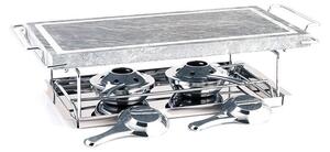 Grill Ibili-Oriente Medio, marmo/acciaio inossidabile, 37x18 cm, argento/grigio
