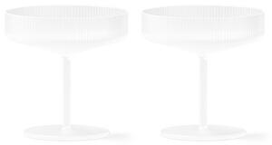 Ferm LIVING - Ripple Champagne Saucers 2 pcs. Frosted ferm LIVING