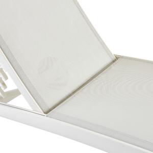 Lettino senza cuscino Lyra NATERIAL in alluminio bianco e seduta bianco