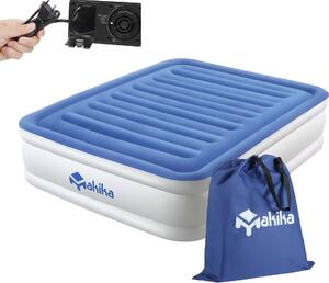 Materasso gonfiabile Makika / letto ad aria autogonfiante matrimoniale - blu / bianco