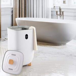 Costway Secchio scaldasalviette con timer da 20-90 minuti e modalità asciugatura 2-5 ore, Secchio scaldasalviette grande da 35l Bianco
