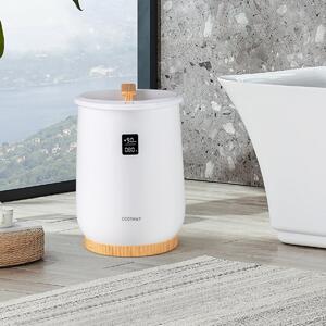 Costway Scaldasalviette bagno con portadischi profumati e spegnimento automatico, Scalda asciugamani riscaldato 20L con display LED Bianco