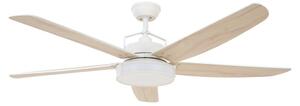 Ventilatore da soffitto Louisville con luce, bianco, silenzioso - Beacon Beacon Lighting, Louisville, dimmerabile, Legno, Soggiorno, Legno