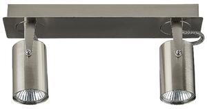 Plafoniera in metallo color argento 2 fuochi paralumi orientabili soggiorno stile industriale Beliani