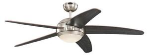 Ventilatore da soffitto LED Bendan, cromato/legno, silenzioso - Westinghouse Westinghouse, Bendan, dimmerabile, Legno, Soggiorno, Legno, Moderno