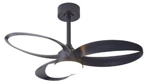 Ventilatore da soffitto LED Infinity, nero, DC, silenzioso, CCT - Mantra Mantra Iluminación, Infinity, dimmerabile, Nero, Soggiorno, Plastica, Moderno