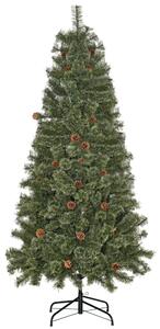 HOMCOM Albero di Natale da 180cm con Pigne Decorative, Base in Metallo e 450 Rami per Interni, Verde|Aosom