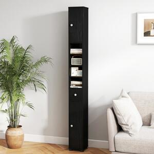 Costway Armadio da bagno alto slim con 1 cassetto di stoccaggio, Armadio da bagno 5 ripiani regolabili struttura antiscivolo Nero