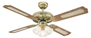 Ventilatore da soffitto Monarch Trio, ottone, silenzioso - Westinghouse Westinghouse, Monarch, Legno, Soggiorno, Legno