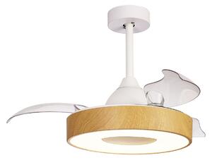 Ventilatore da soffitto Coin Mini LED, legno, DC silenzioso, CCT - Mantra Mantra Iluminación, Coin Mini, dimmerabile, Bianco, Soggiorno, Plastica, Moderno