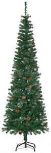 HOMCOM Albero di Natale Alto 195cm Realistico con Pigne Decorative e 556 Rami, Verde