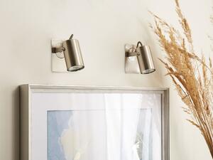 Set di 2 lampade da parete in metallo argento con paralume regolabile industriale Beliani