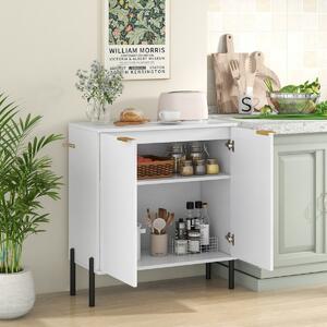 Costway Mobile credenza moderna con ripiani e kit anti-ribaltamento, Mobile buffet a 2 ante per soggiorno