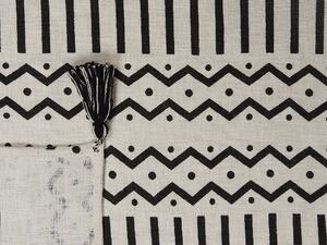 Coperta in cotone bianco e nero 130 x 180 cm copriletto con stampa tribale africana Beliani