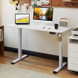 Costway Scrivania ergonomica sit-stand con memoria altezze e gancio per cuffie, Scrivania elettrica regolabile in altezza