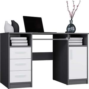 Scrivania, colore antracite/bianco, dimensioni 120 x 75 x 60 cm