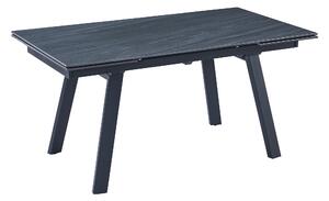 Tavolo moderno allungabile piano pietra grigio scuro 160x90x78