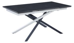 Tavolo moderno allungabile piano pietra grigio scuro 160x90x78
