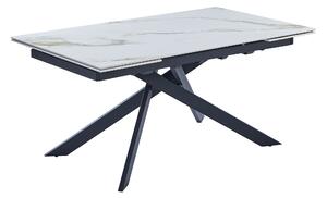 Tavolo moderno allungabile piano pietra ceramica marmo bianco 160x90x78