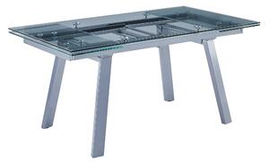 Tavolo moderno allungabile piano vetro trasparente 160x90x78