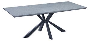 Tavolo moderno allungabile piano impiallacciato cemento 160x90x78