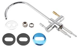 Rubinetto orientabile a 360° - Rubinetto per filtro dell'acqua - Rubinetto per lavello con due fori - Acciaio inossidabile - Design elegante - Adatto per sistemi di filtraggio dell'acqua da incasso - Rubinetto da cucina