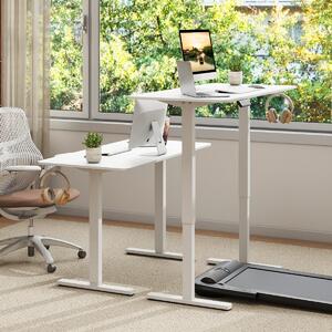 Costway Scrivania elettrica ergonomica con 3 memorie di altezza e protezione anti-collisione, Scrivania regolabile in altezza Bianco