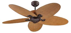 Ventilatore da soffitto Fijian II, marrone, Ø 132 cm, silenzioso - Beacon Beacon Lighting, Fijian II, Marrone / Ruggine, Soggiorno, Plastica