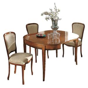 Tavolo ovale allungabile classico legno intarsio bassano 80x110x79