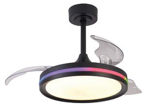 Ventilatore da soffitto LED North, nero, DC, silenzioso, CCT RGB - Mantra Mantra Iluminación, North, dimmerabile, Nero, Soggiorno, Plastica, Moderno