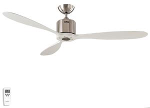 Ventilatore da soffitto AEROPLAN ECO, cromato/bianco, Ø 132 cm, silenzioso CasaFan, Aeroplan Eco, Bianco, Soggiorno, Legno, Moderno