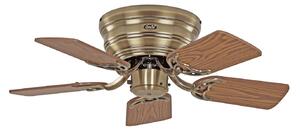Ventilatore da soffitto Classic Flat III in ottone, Ø 75 cm, legno, CasaFan CasaFan, Classic Flat, Legno, Soggiorno, Legno, Vintage