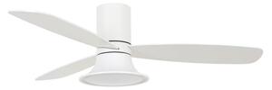 Ventilatore da soffitto Flusso con luce, bianco, Ø 132 cm, silenzioso - Beacon Beacon Lighting, Flusso, dimmerabile, Bianco, Soggiorno, Legno, Moderno