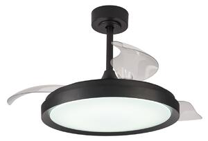 Ventilatore da soffitto LED Mistral, nero, DC silenzioso CCT - Mantra Mantra Iluminación, Mistral, dimmerabile, Nero, Soggiorno, Plastica, Moderno