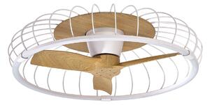 Ventilatore da soffitto LED NATURE, app CCT, bianco/faggio - Mantra Mantra Iluminación, Nature, dimmerabile, Bianco, Soggiorno, Plastica