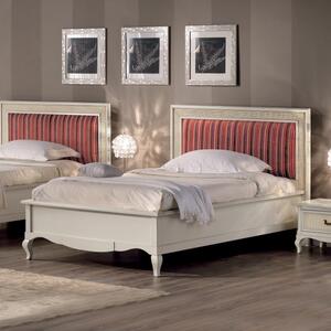 Letto una piazza e mezza classico legno bianco shabby 140