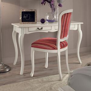 Scrivania 2 cassetti legno bianco shabby 120x60x77