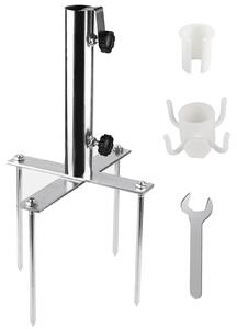 Supporto per ombrellone regolabile - Picchetto da terra - Ancoraggio per sabbia - Base per ombrellone - Gancio appendioggetti - Diametro 29-41 mm