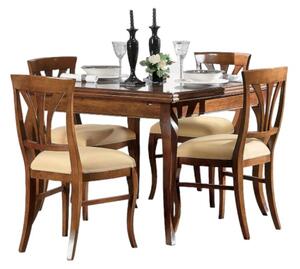 Tavolo quadrato allungabile classico legno bassano 110x110x80