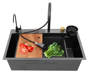 Solidchoice - Lavello da cucina in acciaio inossidabile con rubinetto estraibile