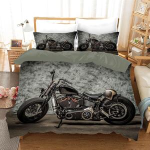 Omgoods - Set di lenzuola per letto a tema motociclette, dimensioni 200 x 200 cm