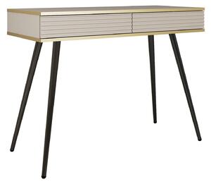 Comodino glamour beige con gambe nere, 102 x 80 x 50